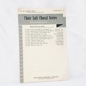 Choir Loft Choral Series Sheet Music 1960 Vintage Piano Psalm of Peace 312-40460
